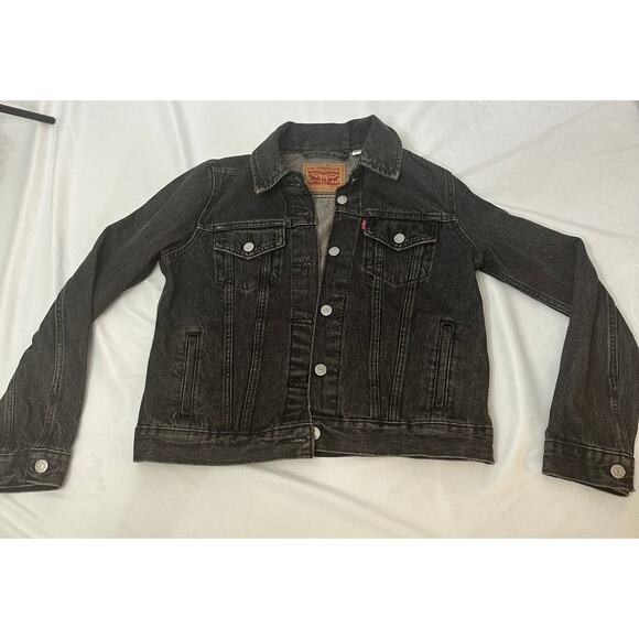 Levi's Type III Trucker Jacket Black Denim Water<less 29945-0066 Size Medium - Picture 2 of 6